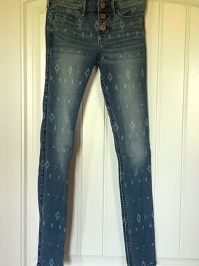 Abercrombie & Fitch Faded Blue Aztec Skinny Jeans